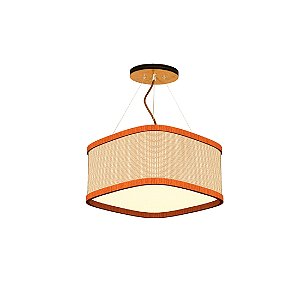 Pendente Palha Leve Lamé PL3517 Classic Lar 35cm 2x E27 – Ref. 1272