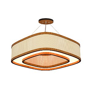 Pendente Palha Leve Anel Lamé PL7017 Classic Lar 70cm 8x E27 – Ref. 1296