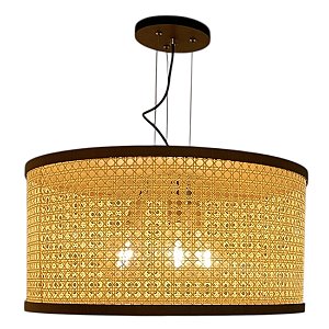 Pendente Palha Sextavada P5528 Classic Lar 55cm 3x E27 – Ref. 1391