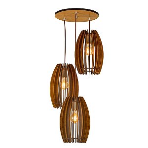 Conjunto 3 Pendentes Tambor 20 Classic Lar E27 – Ref. 1317