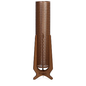 Luminária Imbuia com Cúpula Cilíndrica Viena 141x42x42cm 5L Trevisan