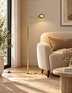 (Latão - Especiais) Coluna Golden Art Juddy Telescópica Latão Altura 110 a 150cm 1xE27 C204LT