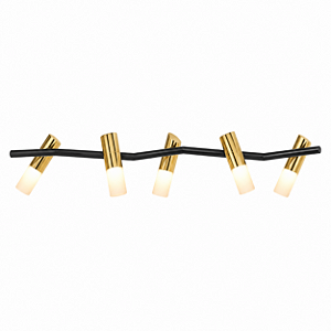 (Pintura - Latão) Pendente Golden Art TAQ 130cm 5 Focos GU10 Latão T2422-5LTPI