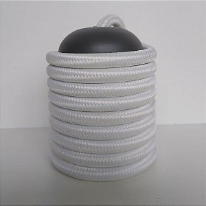 Cabo Eletrico PP Tecido Branco para Luminárias Decorativo p/ Aumentar Tamanho  2x 0,50mm 300v  (ROLO 100 metros)