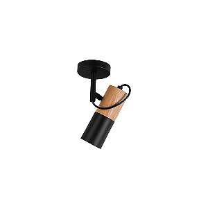 Spot Dueluci 768/S TUB Alumínio Cilindro Madeira Reta L13 x P13 x A22cm - 1 x E27 -PAR 20 Led