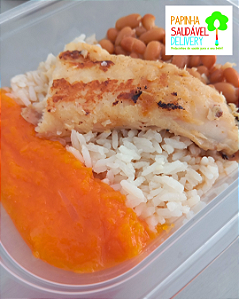 Filezinho de peixe grelhado com abóboras