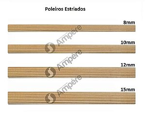 0316- Poleiro Estriado 15mm X 100cm - Kit Com 10 Unidades