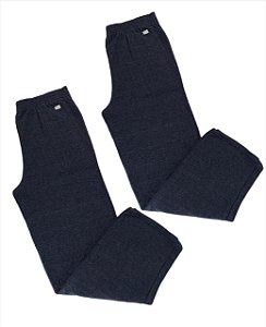 Combo G1 - 2 calças moletom unissex azul sem punho