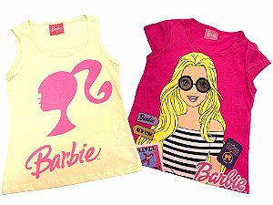 Kit Camiseta/Regata Barbie Infantil 