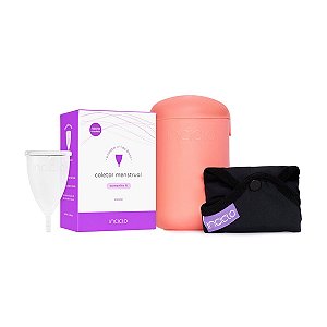 Kit Coletor Menstrual A + Absorvente Reutilizável TAM Normal+ Cápsula Esterilizadora Inciclo Rosa