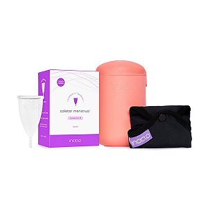 Kit Coletor Menstrual B + Absorvente Reutilizável TAM Normal + Cápsula Esterilizadora Inciclo Rosa