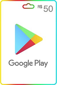 Cartão Google Play Brasil R$50 Reais Vale Presente - Código Digital 
