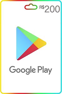 Cartão Google Play Brasil R$200 Reais Vale Presente - Código Digital 