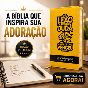 Bíblia de Estudo Louvor e Adoração Leão Tribo de Judá