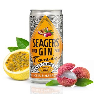 Seagers Gin Tonic - Lichia e Maracujá - 269ml Kit c/ 6 latas