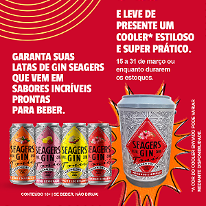 48 latas de Seagers Gin Tonic e GANHE um cooler exclusivo