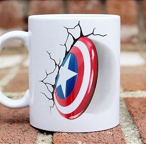 CANECA ESCUDO CAPITÃO AMERICA