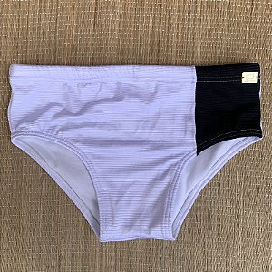 Sunga Duo Left Branca e Preto - Tradicional