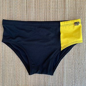 Sunga Duo Left Preta com Amarela - Tradicional