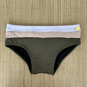 Sunga Orizon Branca, Nude e Verde Oliva - Tradicional