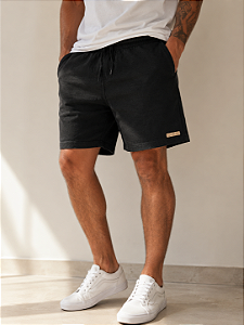 Bermuda de Linho Preta Masculina