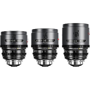 DZOFilm Kit 3 Lentes PAVO 2x Anamorphic 28/40/75mm T2.1 (Neutral Coating, PL/EF Mount, Feet) Pré-venda