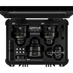 DZOFilm Kit 3 Lentes 24, 32, 65mm T2.8 Gnosis Macro Prime (LPL with PL & EF Mounts, Feet) Pré-venda