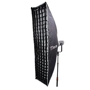 Softbox 30 X 120 cm Bowens Triopo com Montagem Rápida + Grid