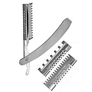 Navalhete / Navalha De Corte Professional Prata 3 Pentes Roger