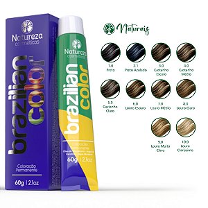Coloração TIntura de Cabelo Brazilian Color Natureza 60g - CORES NATURAIS