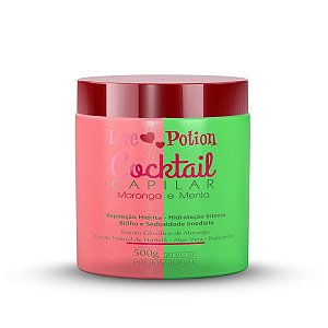 Máscara Hidratante Capilar 500g COCKTAIL MORANGO E MENTA Love Potion