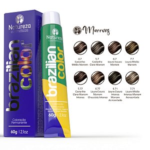 Coloração Capilar CORES MARRONS Brazilian Color - 60g