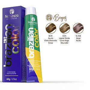 Coloração Capilar BEGE Brazilian Color - 60g (Dourado Claro ou Nude)