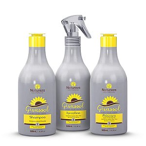 Cauterização De Girassol 3 Passos 500ml Natureza Cosméticos