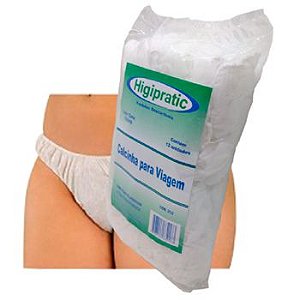 Calcinha Descartável Higipratic Viagem Tnt Gr20 - Pct 12un