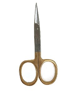 Tesoura Profissional Para Sobrancelha Dourada Roger