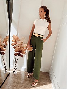 Calça Laura Pantalona Militar