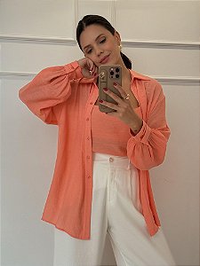 Camisa Cau Salmão (com cropped)