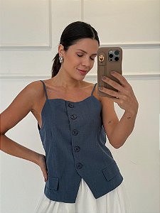 Blusa Lorena Azul Marinho