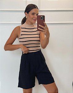 Blusa Cacá Nude Gola Alta