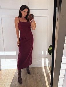 Vestido Midi Felippa Vinho