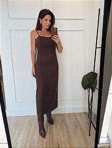 Vestido Midi Felippa Marrom