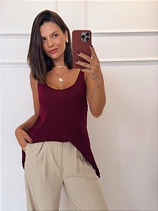 Blusa Tricô Paty Vinho