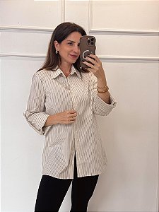Camisa Sara Branca/Preto