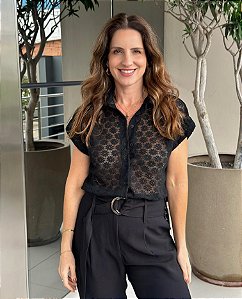 Blusa Renda Isa Preta