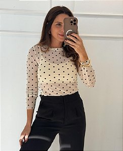 Blusa Babi Tule Poá