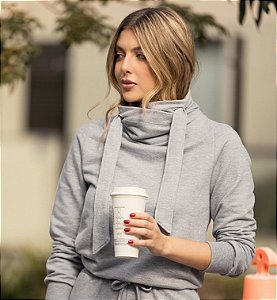 Blusa Moletom Julia Cinza