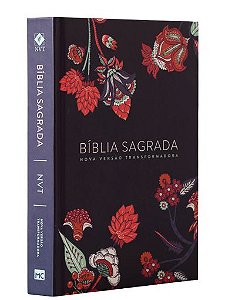 BÍBLIA NVT - INDIAN FLOWERS AZUL MARINHO (CAPA DURA - LETRA GRANDE )