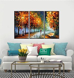 Quadros urbanos impressão em canvas  com moldura  em madeira na cor preta