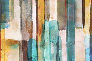 Impressão em Canva Abstrato Aquarela Vertical